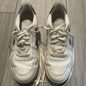 Veja size 6 US size 37 Eur low profile white with black accent sneaker